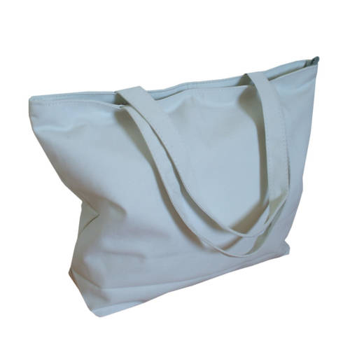 Baumwolle Canvas weiß mit Reißverschluss