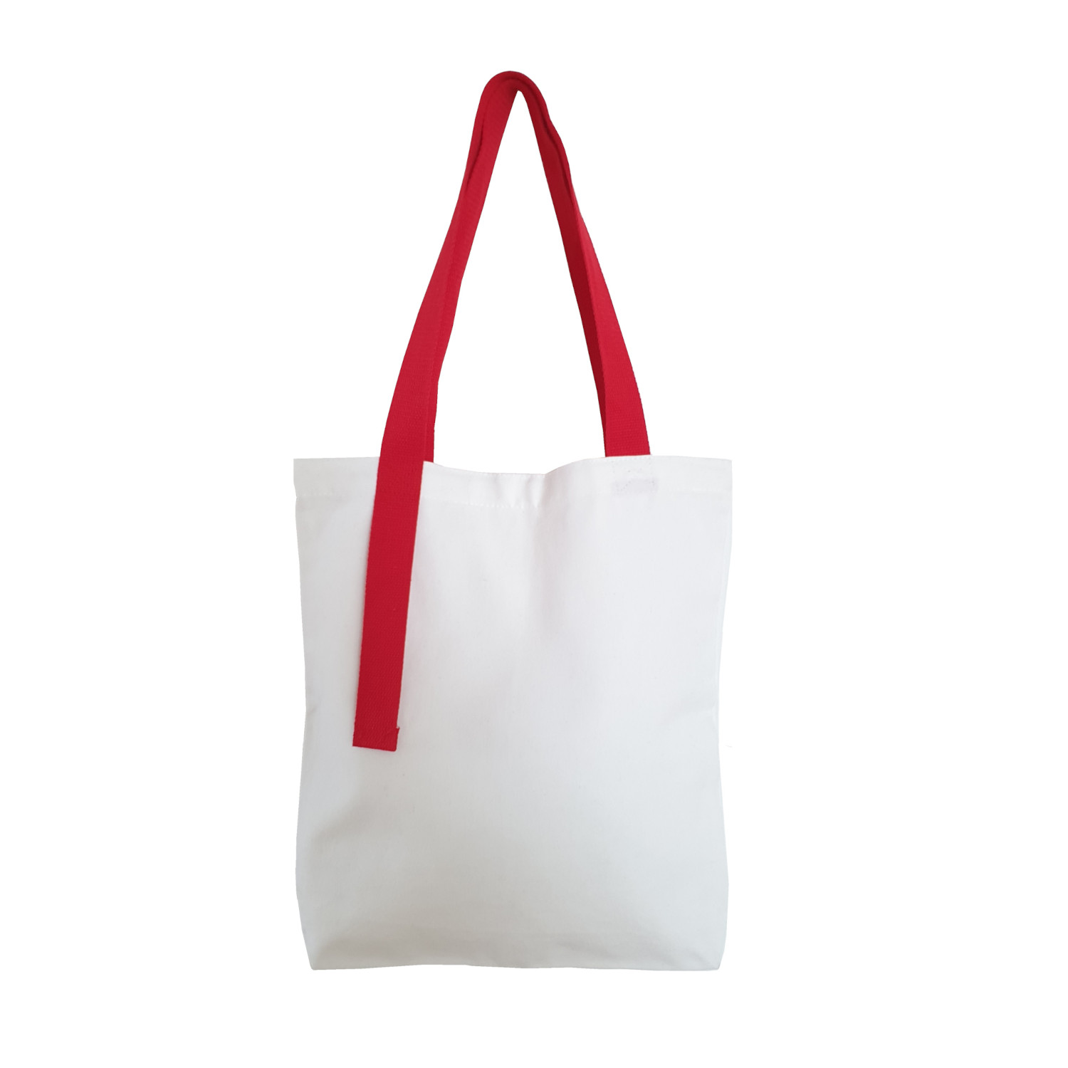 Baumwolle Canvas mit farbigen Henkel. Logo kann auch auf verlängertem Henkel gedruckt werden