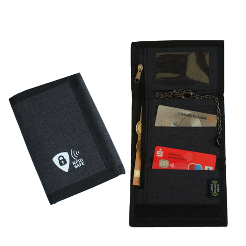 Polyester, Portemonnaie mit RFID-Blocking-Funktion, für optimalen Schutz der Bankkarten